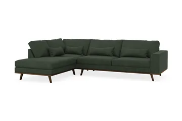 Copenhagen 4-seters Venstrevendt L-formet Sjeselongsofa i Manchester - Mørk grønn - Møbler - Sofaer - Sofaer med sjeselong - 4 seters sofa med divan