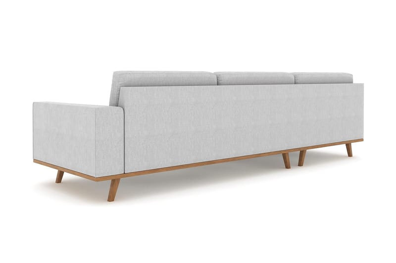 Copenhagen 4-seters Venstrevendt L-formet Sjeselongsofa i Stoff - Grå - Møbler - Sofaer - Sofaer med sjeselong - 4 seters sofa med divan