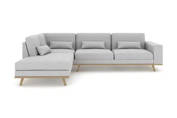 Copenhagen 4-seters Venstrevendt L-formet Sjeselongsofa i Stoff - Grå - Møbler - Sofaer - Sofaer med sjeselong - 4 seters sofa med divan