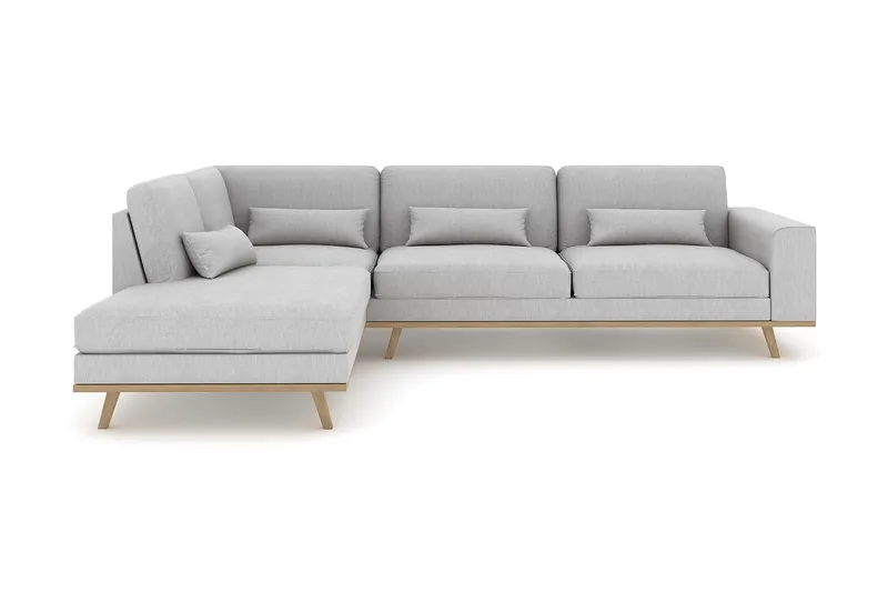 Copenhagen 4-seters Venstrevendt L-formet Sjeselongsofa i Stoff - Grå - Møbler - Sofaer - Sofaer med sjeselong - 4 seters sofa med divan