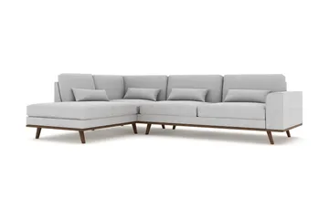 Copenhagen 4-seters Venstrevendt L-formet Sjeselongsofa i Stoff - Grå - Møbler - Sofaer - Sofaer med sjeselong - 4 seters sofa med divan