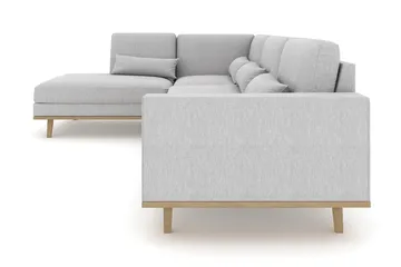 Copenhagen 4-seters Venstrevendt L-formet Sjeselongsofa i Stoff - Grå - Møbler - Sofaer - Sofaer med sjeselong - 4 seters sofa med divan