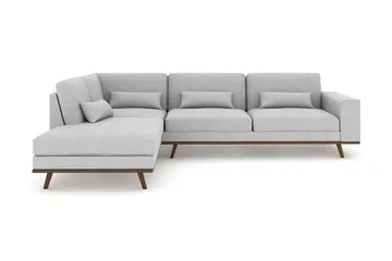 Copenhagen 4-seters Venstrevendt L-formet Sjeselongsofa i Stoff - Grå - Møbler - Sofaer - Sofaer med sjeselong - 4 seters sofa med divan