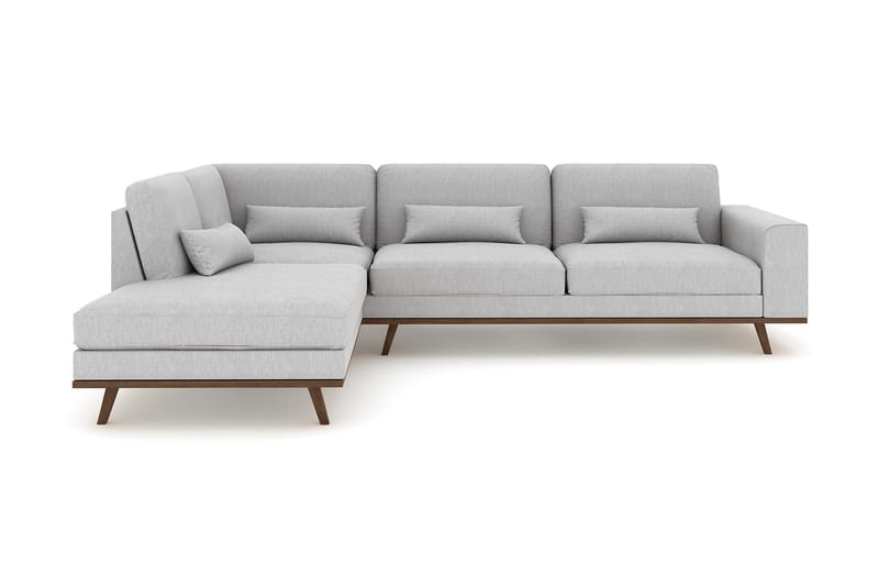 Copenhagen 4-seters Venstrevendt L-formet Sjeselongsofa i Stoff - Grå - Møbler - Sofaer - Sofaer med sjeselong - 4 seters sofa med divan