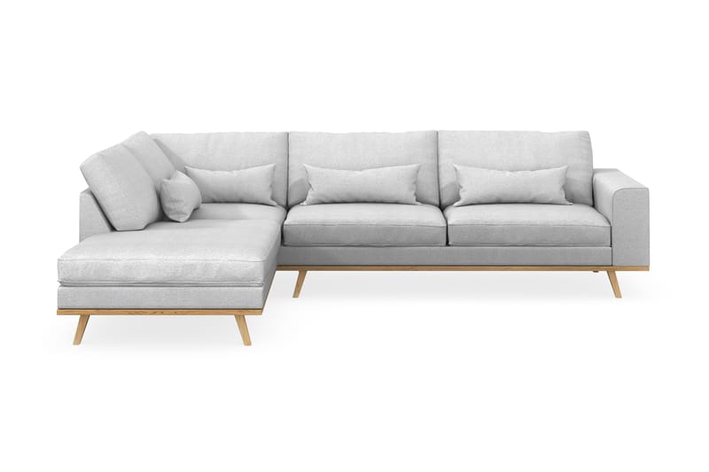 Copenhagen 4-seters Venstrevendt L-formet Sjeselongsofa i Stoff - Lys grå - Møbler - Sofaer - Sofaer med sjeselong - 4 seters sofa med divan