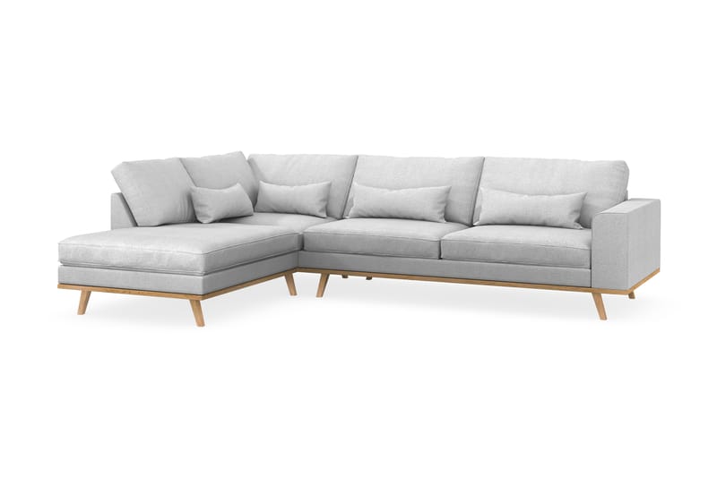 Copenhagen 4-seters Venstrevendt L-formet Sjeselongsofa i Stoff - Lys grå - Møbler - Sofaer - Sofaer med sjeselong - 4 seters sofa med divan