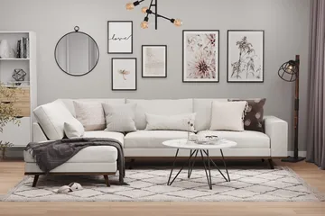 Copenhagen 4-seters Venstrevendt L-formet Sjeselongsofa i Stoff - Lys grå - Møbler - Sofaer - Sofaer med sjeselong - 4 seters sofa med divan