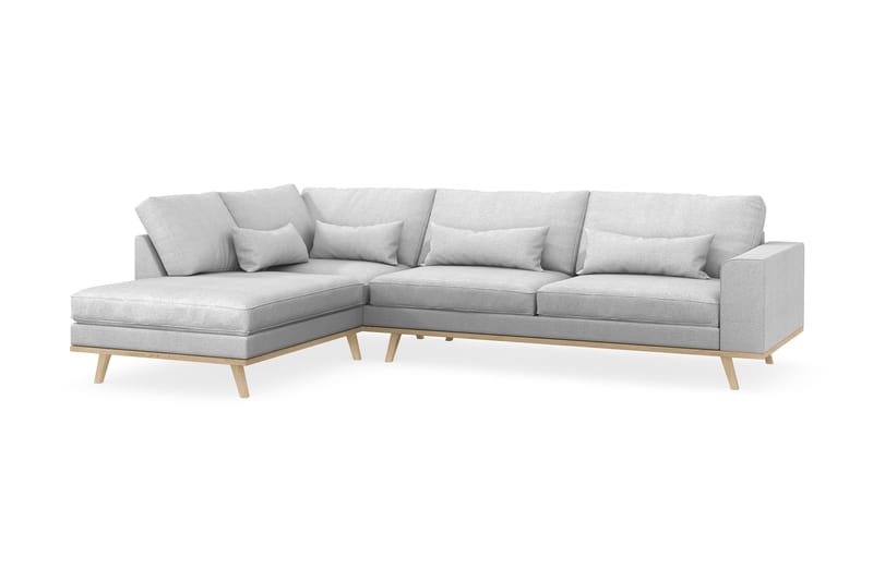 Copenhagen 4-seters Venstrevendt L-formet Sjeselongsofa i Stoff - Lys grå - Møbler - Sofaer - Sofaer med sjeselong - 4 seters sofa med divan