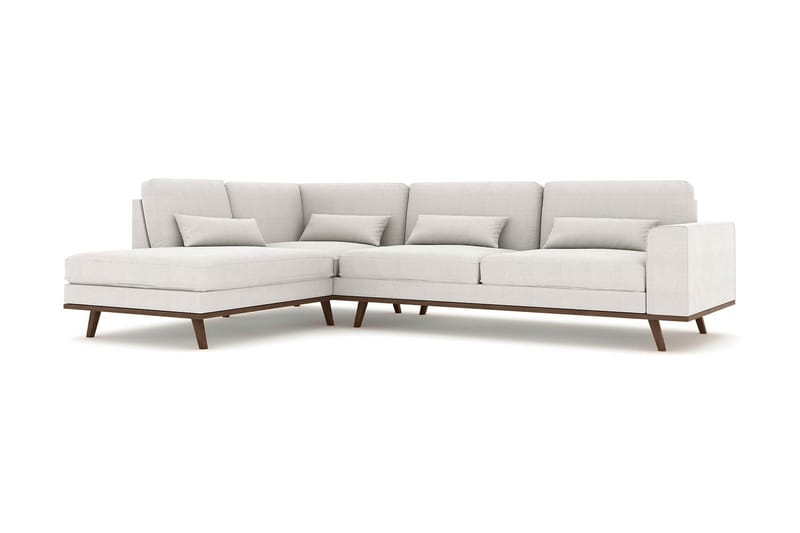 Copenhagen 4-seters Venstrevendt L-formet Sjeselongsofa i Stoff - Lys grå - Møbler - Sofaer - Sofaer med sjeselong - 4 seters sofa med divan