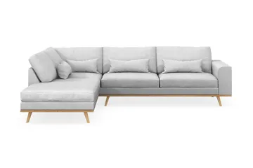 Copenhagen 4-seters Venstrevendt L-formet Sjeselongsofa i Stoff - Lys grå - Møbler - Sofaer - Sofaer med sjeselong - 4 seters sofa med divan