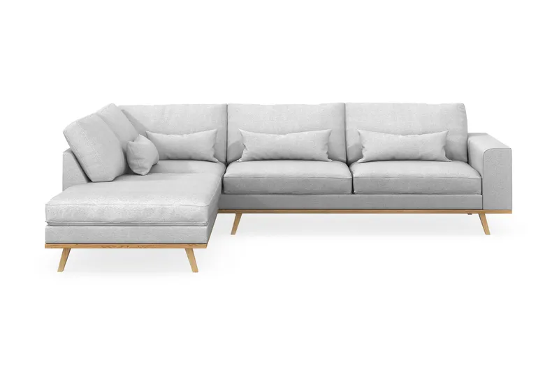 Copenhagen 4-seters Venstrevendt L-formet Sjeselongsofa i Stoff - Lys grå - Møbler - Sofaer - Sofaer med sjeselong - 4 seters sofa med divan