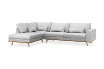 Copenhagen 4-seters Venstrevendt L-formet Sjeselongsofa i Stoff - Lys grå - Møbler - Sofaer - Sofaer med sjeselong - 4 seters sofa med divan
