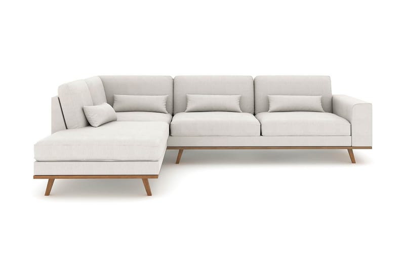Copenhagen 4-seters Venstrevendt L-formet Sjeselongsofa i Stoff - Lys grå - Møbler - Sofaer - Sofaer med sjeselong - 4 seters sofa med divan