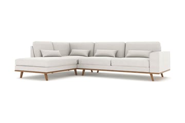 Copenhagen 4-seters Venstrevendt L-formet Sjeselongsofa i Stoff - Lys grå - Møbler - Sofaer - Sofaer med sjeselong - 4 seters sofa med divan
