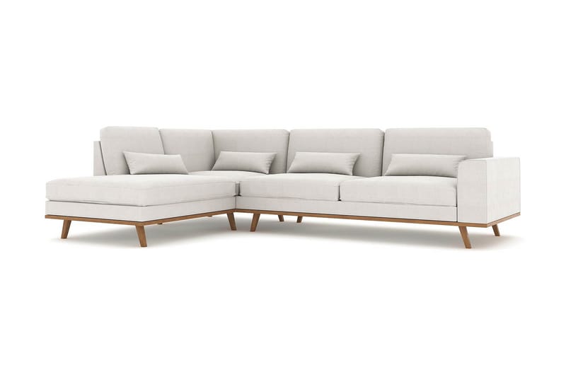 Copenhagen 4-seters Venstrevendt L-formet Sjeselongsofa i Stoff - Lys grå - Møbler - Sofaer - Sofaer med sjeselong - 4 seters sofa med divan