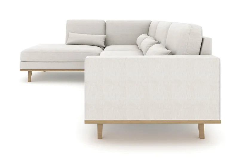 Copenhagen 4-seters Venstrevendt L-formet Sjeselongsofa i Stoff - Lys grå - Møbler - Sofaer - Sofaer med sjeselong - 4 seters sofa med divan