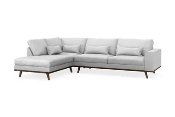 Copenhagen 4-seters Venstrevendt L-formet Sjeselongsofa i Stoff - Lys grå - Møbler - Sofaer - Sofaer med sjeselong - 4 seters sofa med divan