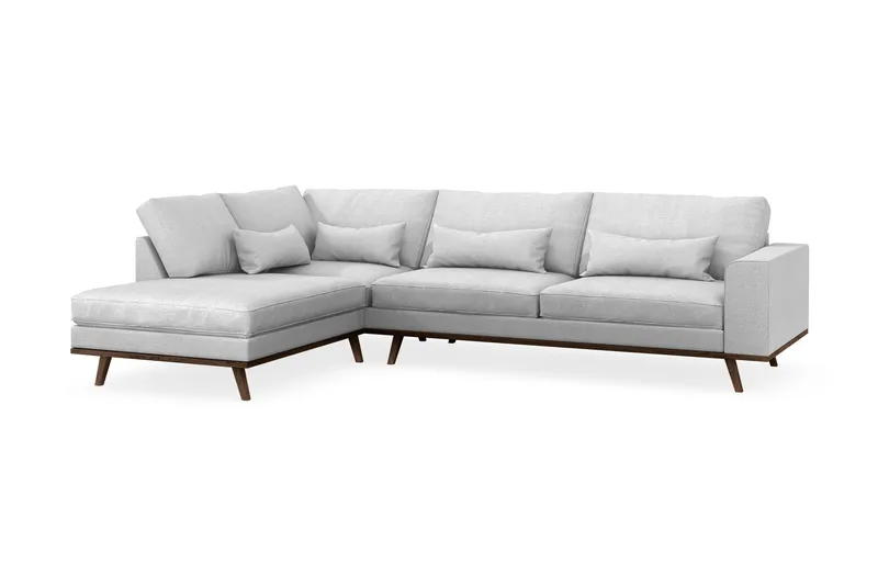 Copenhagen 4-seters Venstrevendt L-formet Sjeselongsofa i Stoff - Lys grå - Møbler - Sofaer - Sofaer med sjeselong - 4 seters sofa med divan