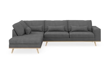 Copenhagen 4-seters Venstrevendt L-formet Sjeselongsofa i Stoff - Mørk grå - Møbler - Sofaer - Sofaer med sjeselong - 4 seters sofa med divan