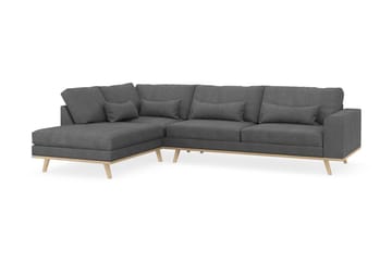 Copenhagen 4-seters Venstrevendt L-formet Sjeselongsofa i Stoff - Mørk grå - Møbler - Sofaer - Sofaer med sjeselong - 4 seters sofa med divan