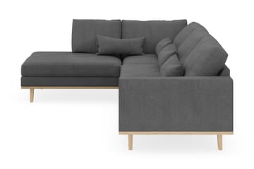Copenhagen 4-seters Venstrevendt L-formet Sjeselongsofa i Stoff - Mørk grå - Møbler - Sofaer - Sofaer med sjeselong - 4 seters sofa med divan