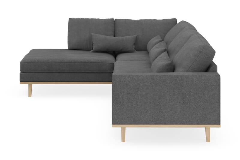Copenhagen 4-seters Venstrevendt L-formet Sjeselongsofa i Stoff - Mørk grå - Møbler - Sofaer - Sofaer med sjeselong - 4 seters sofa med divan