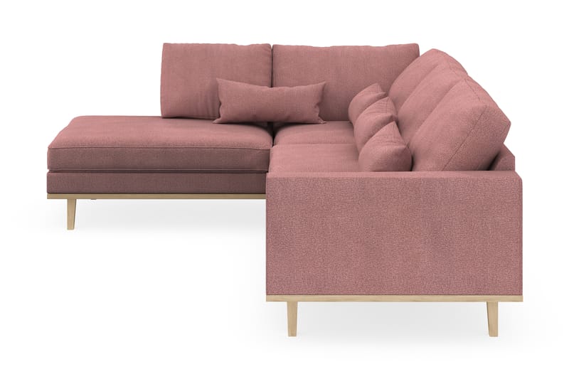 Copenhagen 4-seters Venstrevendt L-formet Sjeselongsofa i Stoff - Rosa - Møbler - Sofaer - Sofaer med sjeselong - 4 seters sofa med divan