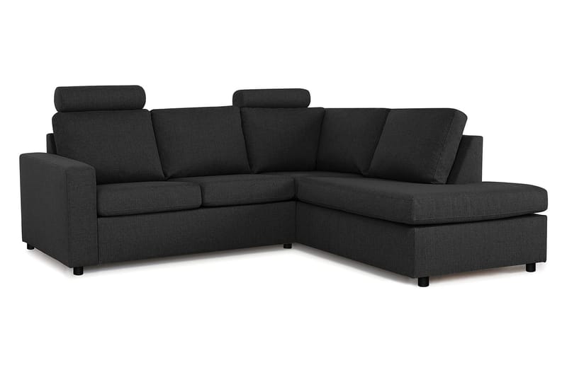 Crazy 3-seters Høyrevendt L-formet Sjeselongsofa i Stoff - Antrasitt - Møbler - Sofaer - Sofaer med sjeselong - 2 seters sofa med divan