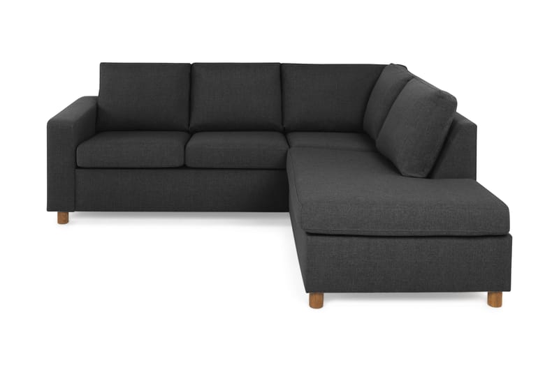 Crazy 3-seters Høyrevendt L-formet Sjeselongsofa i Stoff - Antrasitt - Møbler - Sofaer - Sofaer med sjeselong - 2 seters sofa med divan