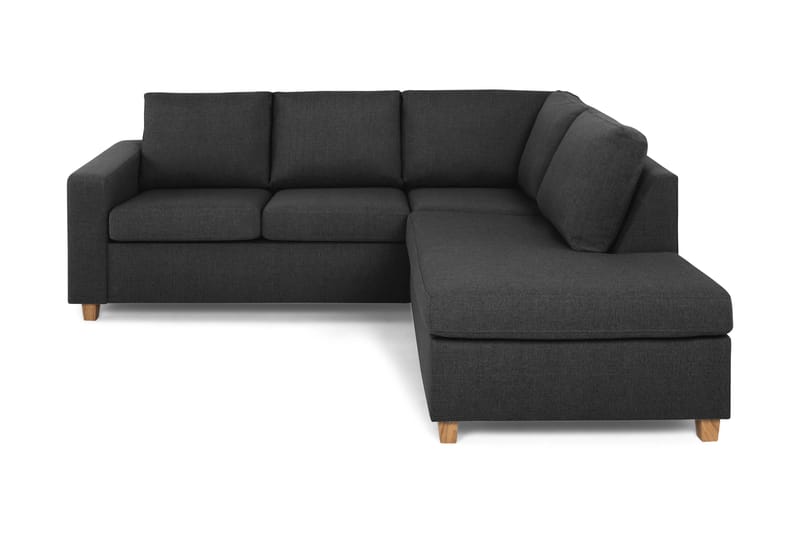 Crazy 3-seters Høyrevendt L-formet Sjeselongsofa i Stoff - Antrasitt - Møbler - Sofaer - Sofaer med sjeselong - 2 seters sofa med divan