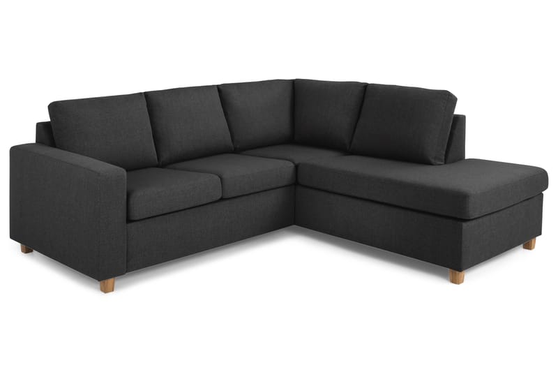 Crazy 3-seters Høyrevendt L-formet Sjeselongsofa i Stoff - Antrasitt - Møbler - Sofaer - Sofaer med sjeselong - 2 seters sofa med divan