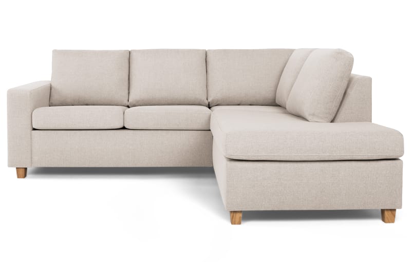 Crazy 3-seters Høyrevendt L-formet Sjeselongsofa i Stoff - Beige - Møbler - Sofaer - Sofaer med sjeselong - 2 seters sofa med divan