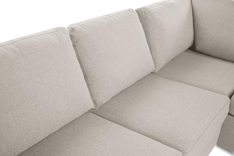 Crazy 3-seters Høyrevendt L-formet Sjeselongsofa i Stoff - Beige - Møbler - Sofaer - Sofaer med sjeselong - 2 seters sofa med divan