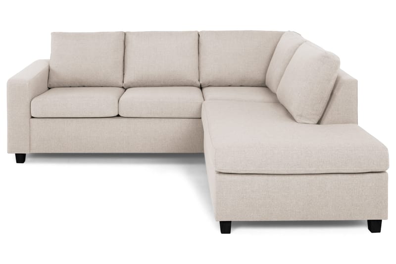 Crazy 3-seters Høyrevendt L-formet Sjeselongsofa i Stoff - Beige - Møbler - Sofaer - Sofaer med sjeselong - 2 seters sofa med divan