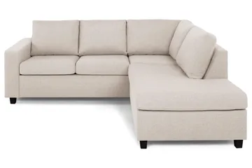 Crazy 3-seters Høyrevendt L-formet Sjeselongsofa i Stoff - Beige - Møbler - Sofaer - Sofaer med sjeselong - 2 seters sofa med divan