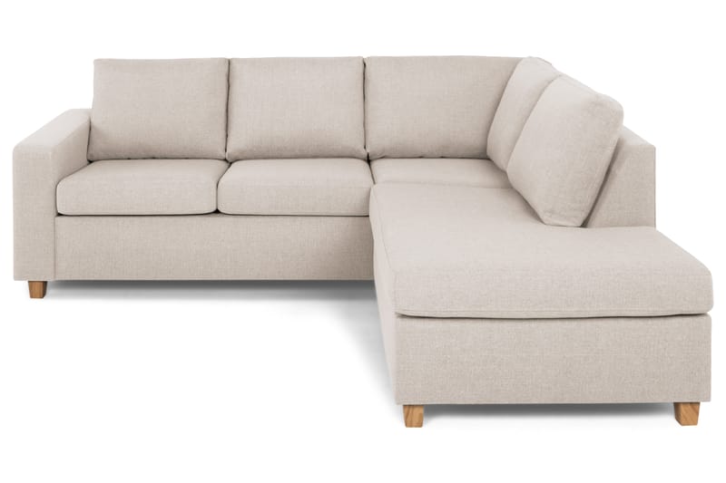 Crazy 3-seters Høyrevendt L-formet Sjeselongsofa i Stoff - Beige - Møbler - Sofaer - Sofaer med sjeselong - 2 seters sofa med divan