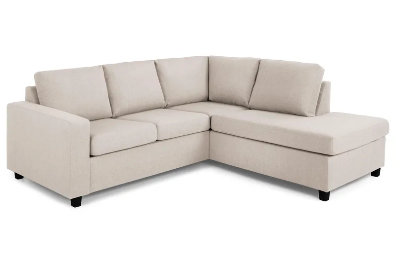 Crazy 3-seters Høyrevendt L-formet Sjeselongsofa i Stoff - Beige - Møbler - Sofaer - Sofaer med sjeselong - 2 seters sofa med divan