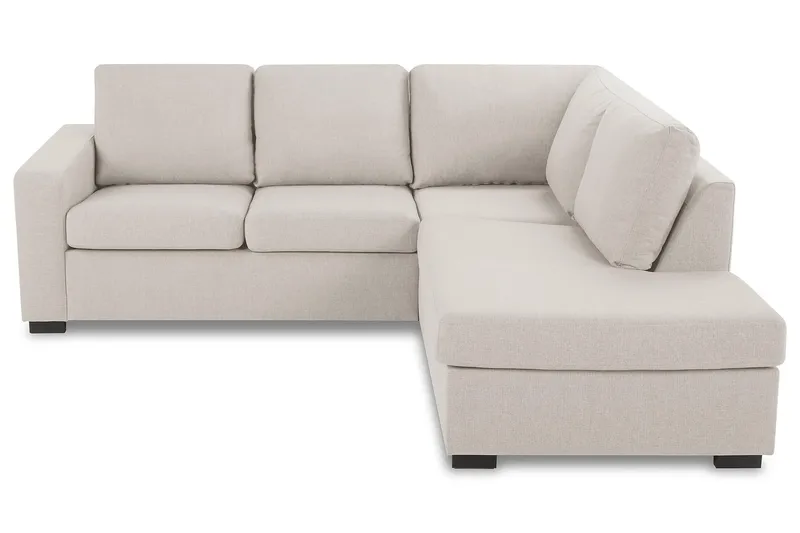 Crazy 3-seters Høyrevendt L-formet Sjeselongsofa i Stoff - Beige - Møbler - Sofaer - Sofaer med sjeselong - 2 seters sofa med divan
