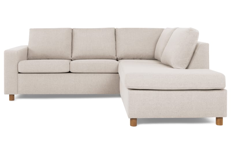 Crazy 3-seters Høyrevendt L-formet Sjeselongsofa i Stoff - Beige - Møbler - Sofaer - Sofaer med sjeselong - 2 seters sofa med divan