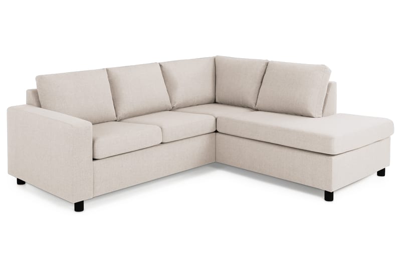 Crazy 3-seters Høyrevendt L-formet Sjeselongsofa i Stoff - Beige - Møbler - Sofaer - Sofaer med sjeselong - 2 seters sofa med divan