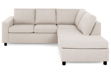 Crazy 3-seters Høyrevendt L-formet Sjeselongsofa i Stoff - Beige - Møbler - Sofaer - Sofaer med sjeselong - 2 seters sofa med divan