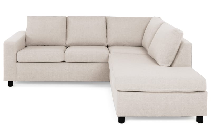 Crazy 3-seters Høyrevendt L-formet Sjeselongsofa i Stoff - Beige - Møbler - Sofaer - Sofaer med sjeselong - 2 seters sofa med divan