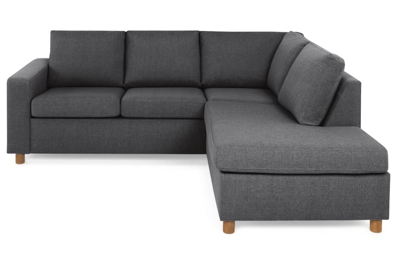Crazy 3-seters Høyrevendt L-formet Sjeselongsofa i Stoff - Mørk grå - Møbler - Sofaer - Sofaer med sjeselong - 2 seters sofa med divan