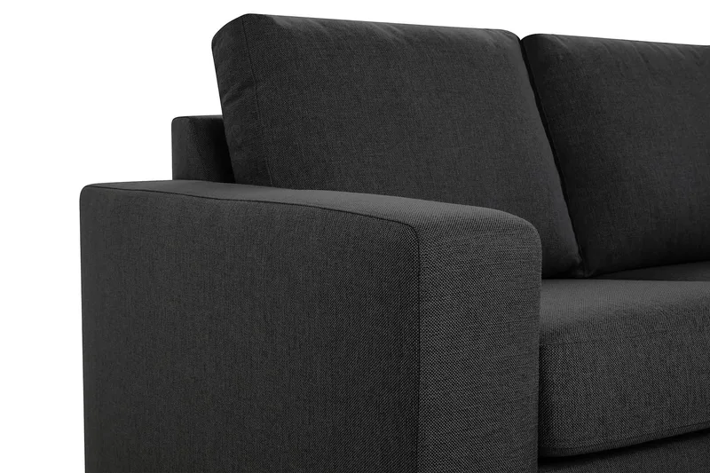Crazy 3-seters Høyrevendt L-formet Sjeselongsofa i Stoff - Mørk grå - Møbler - Sofaer - Sofaer med sjeselong - 2 seters sofa med divan