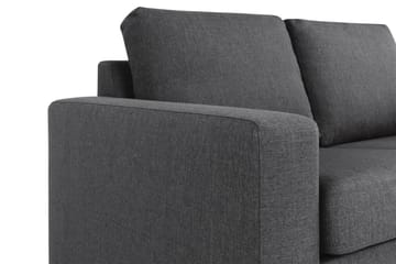 Crazy 3-seters Høyrevendt L-formet Sjeselongsofa i Stoff - Mørk grå - Møbler - Sofaer - Sofaer med sjeselong - 2 seters sofa med divan