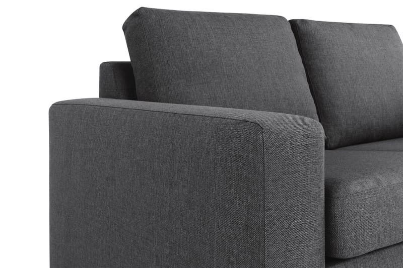 Crazy 3-seters Høyrevendt L-formet Sjeselongsofa i Stoff - Mørk grå - Møbler - Sofaer - Sofaer med sjeselong - 2 seters sofa med divan