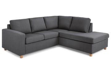 Crazy 3-seters Høyrevendt L-formet Sjeselongsofa i Stoff - Mørk grå - Møbler - Sofaer - Sofaer med sjeselong - 2 seters sofa med divan