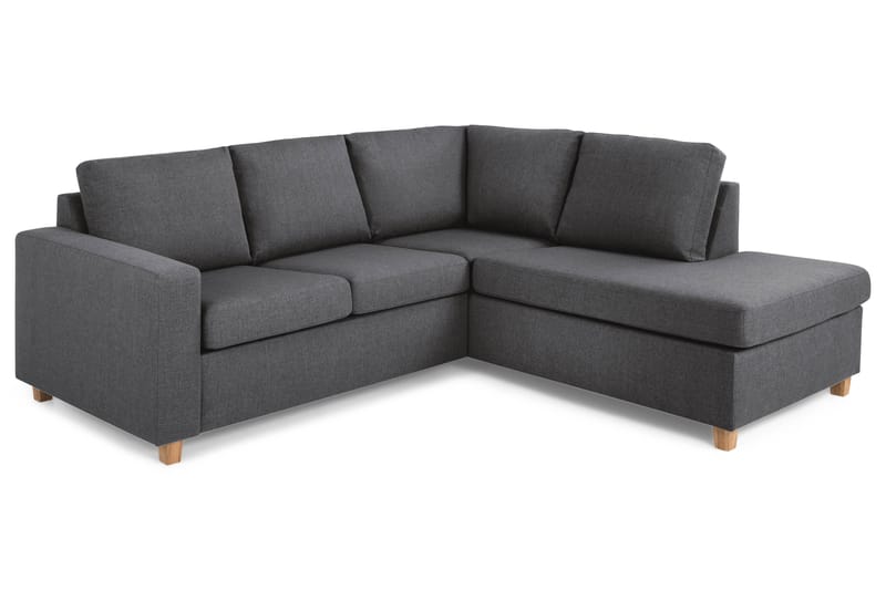 Crazy 3-seters Høyrevendt L-formet Sjeselongsofa i Stoff - Mørk grå - Møbler - Sofaer - Sofaer med sjeselong - 2 seters sofa med divan