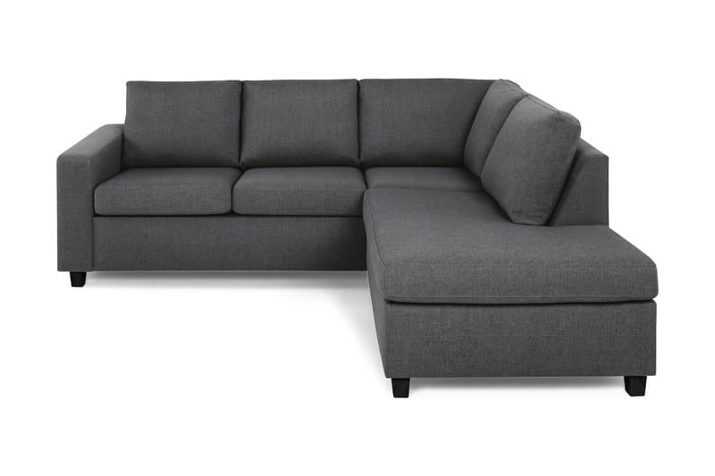 Crazy 3-seters Høyrevendt L-formet Sjeselongsofa i Stoff - Mørk grå - Møbler - Sofaer - Sofaer med sjeselong - 2 seters sofa med divan