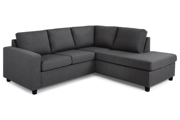 Crazy 3-seters Høyrevendt L-formet Sjeselongsofa i Stoff - Mørk grå - Møbler - Sofaer - Sofaer med sjeselong - 2 seters sofa med divan